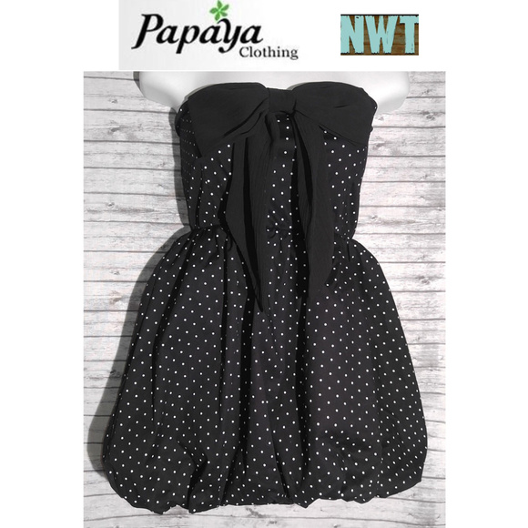 Papaya Dresses & Skirts - NEW Papaya Strapless Black Dress Medium